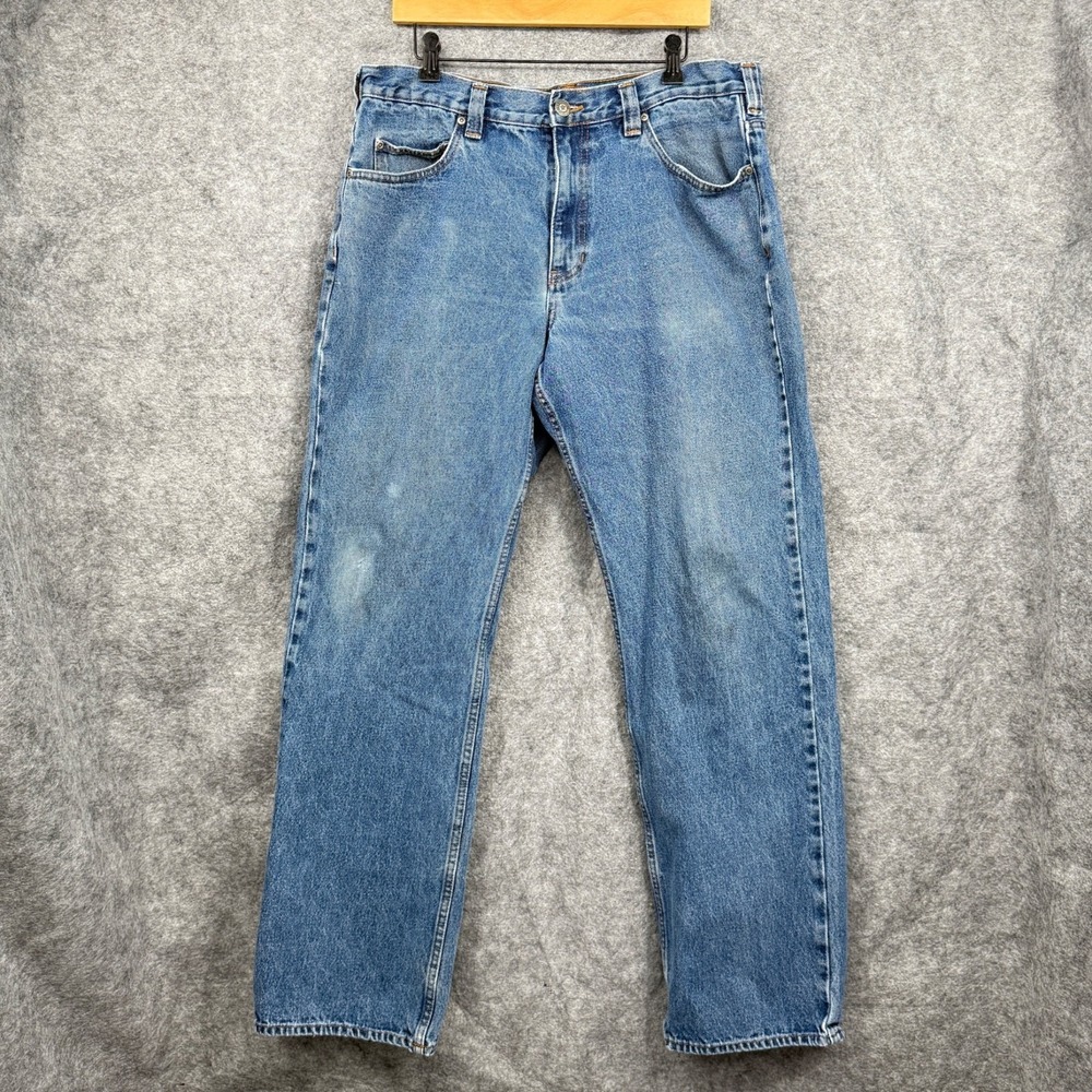 C.E. Schmidt Workwear Mens‎ Blue Denim Jeans Size 36X34 Relaxed Fit Cotton